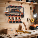 Wall Mounted Power Tool Organiser with 4 Drill Holders 3-Tier Shelf