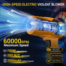 Cordless Leaf Blower - 2000mAh/21V rechargeable batteries