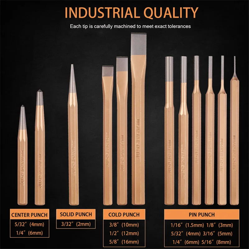 12Pcs Heavy Duty Punch & Chisel Set