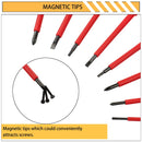 10pc VDE 500V Insulated Magnetic Screwdriver Set- Electrician Slotted Phillips Torx + Pouch