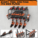 Wall Mounted Power Tool Organiser with 4 Drill Holders 3-Tier Shelf