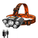Rechargeable 5-LED Headlamp – Built-in 18650 Battery