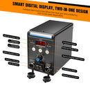 Digital Soldering Station Kit with Hot Air Gun – PID Temperature Control, LCD Display, 100°C–500°C