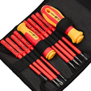 10pc VDE 500V Insulated Magnetic Screwdriver Set- Electrician Slotted Phillips Torx + Pouch