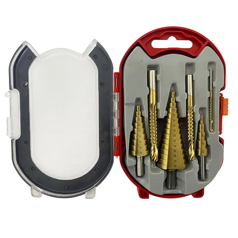 6-Piece Titanium-Coated Drill Bit Set – Step &amp; Twist Bits