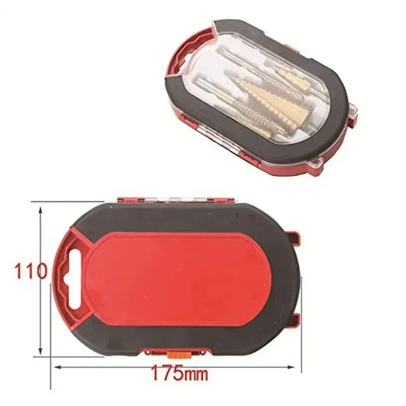 6-Piece Titanium-Coated Drill Bit Set – Step &amp; Twist Bits