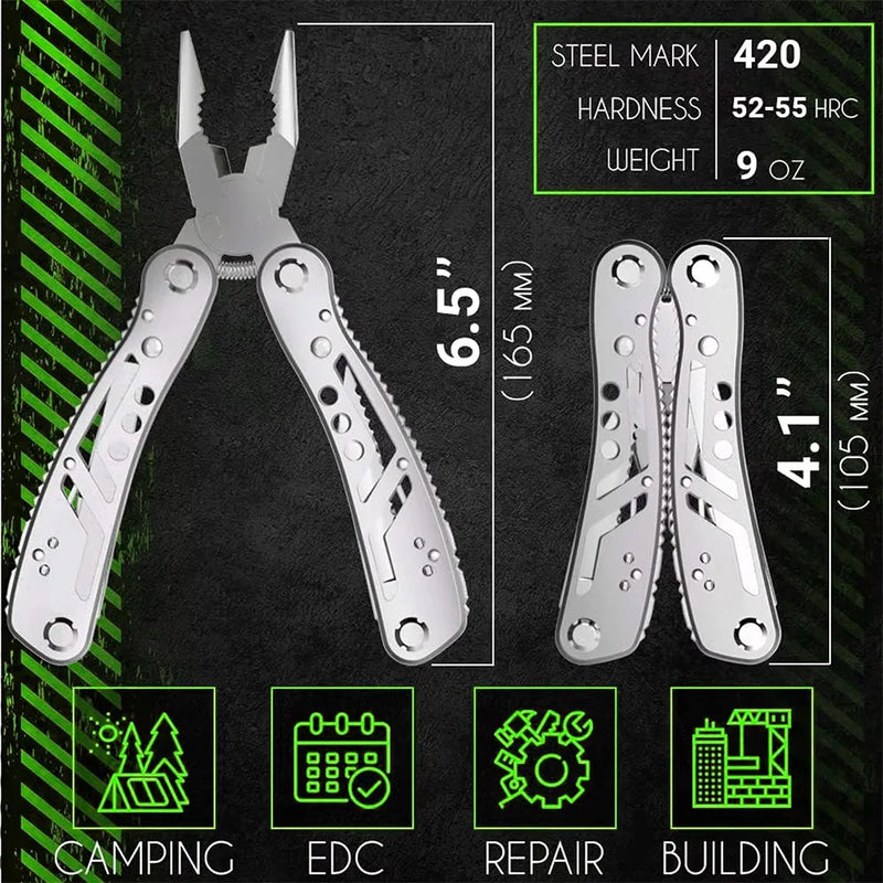 24-in-1 Stainless Steel Multi-Tool – Folding Pocket Pliers