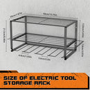 Wall Mounted Power Tool Organiser with 4 Drill Holders 3-Tier Shelf