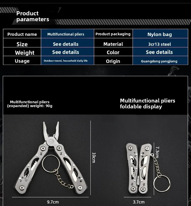 Mini Multifunctional Pocket Pliers – EDC Folding Keychain
