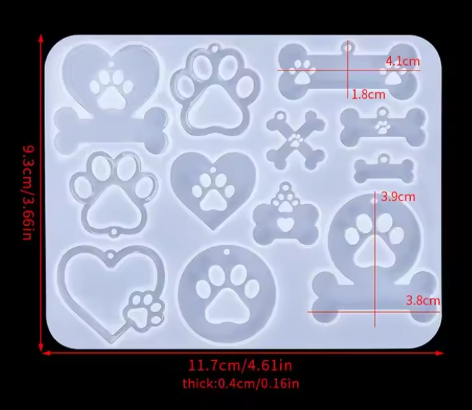 Silicone Mold Dog Cat Kitten Claw Shape Epoxy Resin Mould Crafts