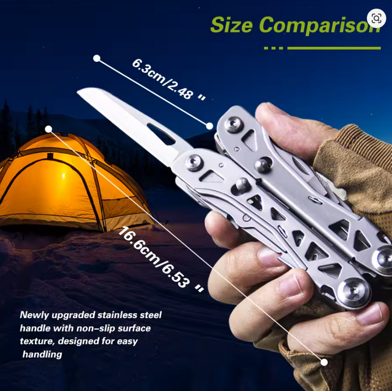 18-in-1 Multitool Pliers – Stainless Steel Tactical EDC Survival Tool Camping, Outdoor