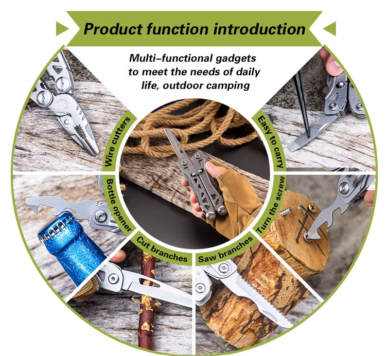 18-in-1 Multitool Pliers – Stainless Steel Tactical EDC Survival Tool Camping, Outdoor