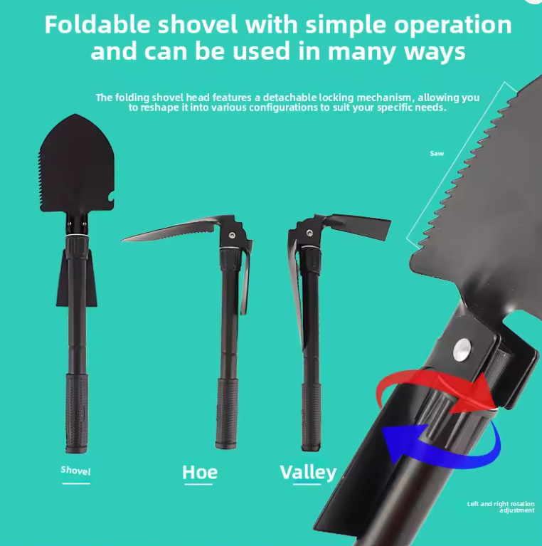 Portable Folding Shovel – Multifunctional Outdoor Tool for Camping, Hiking, Fishing