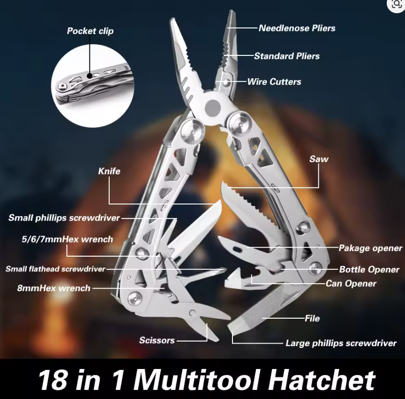 18-in-1 Stainless Steel Multitool Pliers – Tactical EDC Tool