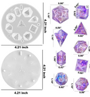 Silicone Casting Mould Upgraded 9 Piece Sharp Edge Polyhedral Dice Mould