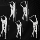 5pc Locking Pliers Set – Adjustable Curved Jaw Vice Grips, Quick Release