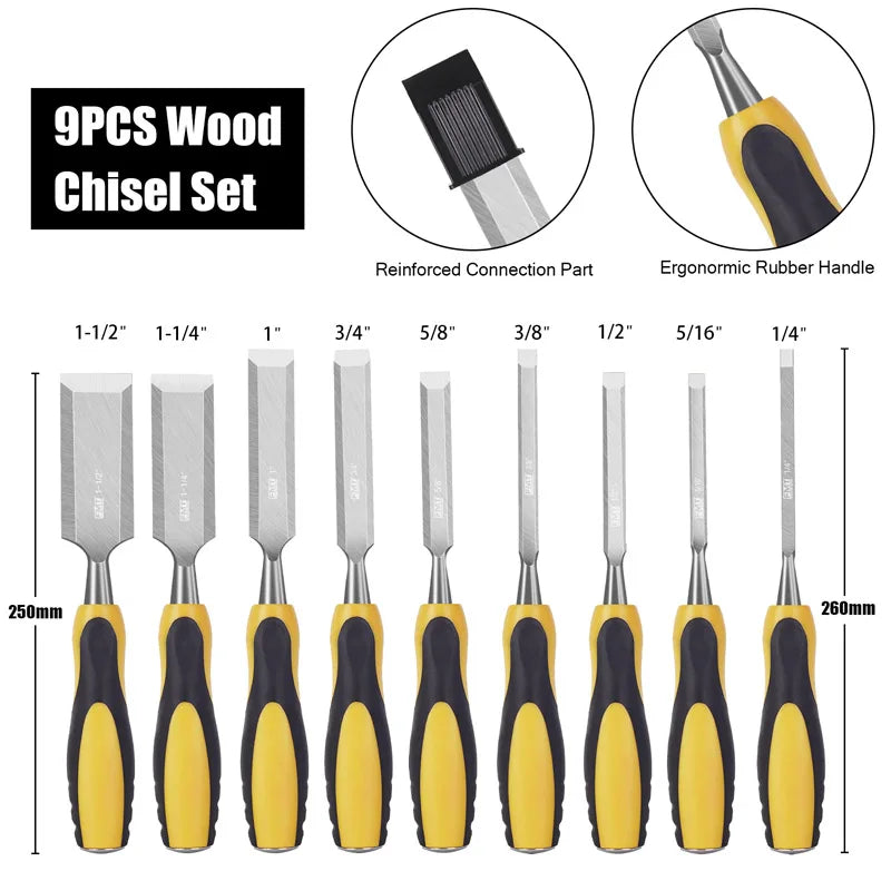9-Piece Professional Wood Chisel Set