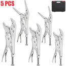 5pc Locking Pliers Set – Adjustable Curved Jaw Vice Grips, Quick Release