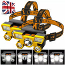 Super Bright 5-LED USB Rechargeable Headlamp – Waterproof Outdoor Head Flashlight
