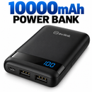 10000mAh Mini Power Bank Compact Portable Charger LED Display Dual USB