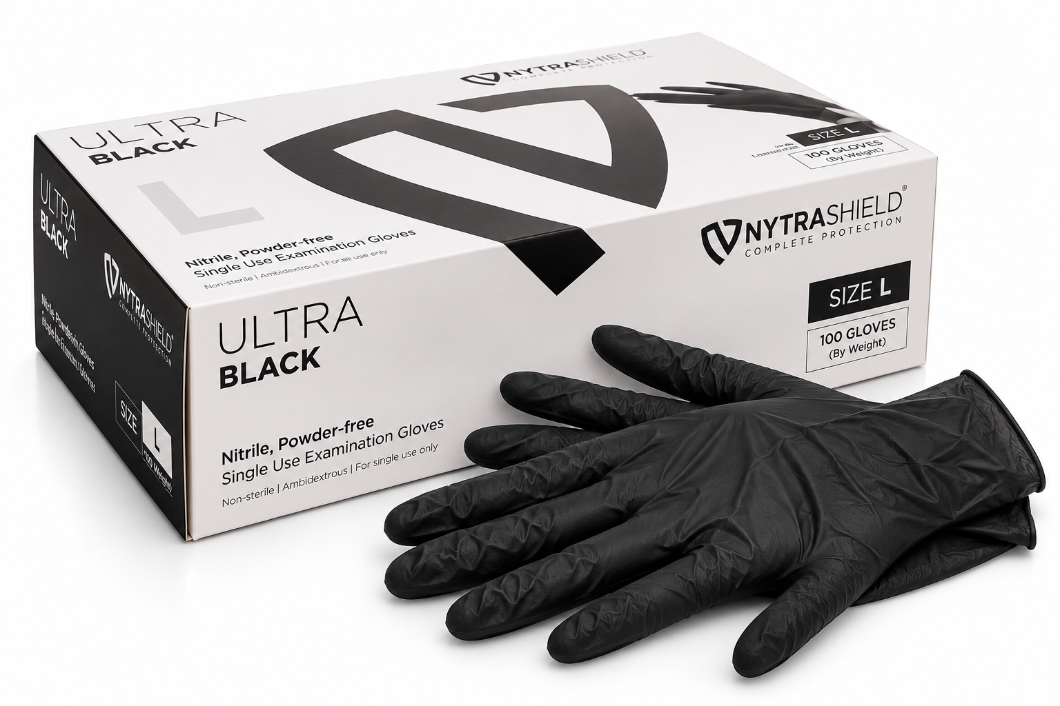 100 Pack Black Nitrile Disposable Gloves – Multi-Purpose Gloves