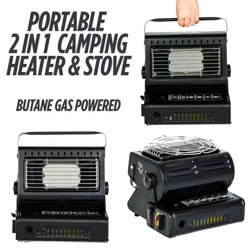Camping Gas Heater & Cooker – Butane-Powered