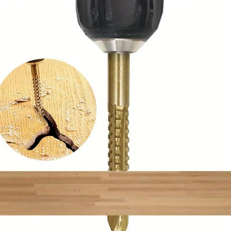 6Pcs Titanium Coated Spiral Step Cone Drill Bit Set 4-32mm with Hex Shank