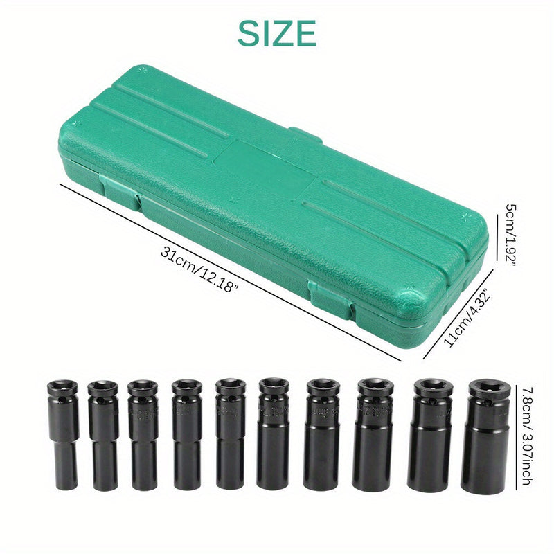 10-Piece 1/2" Drive Deep Impact Socket Set