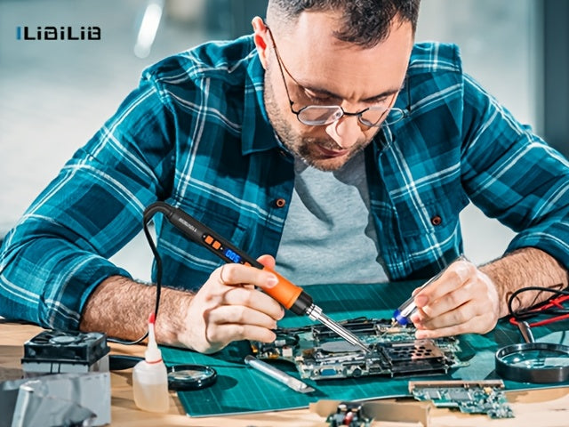 11-in-1 Digital Soldering Iron Kit – 90W Ceramic Heater with LCD Display