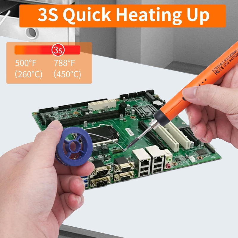 Rechargeable Portable Soldering Iron - 3-Temp Control