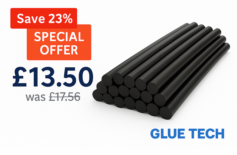 Pack of 50 Black Hot Melt Glue Sticks 11mm x 200mm – Special Offer | GLUE TECH