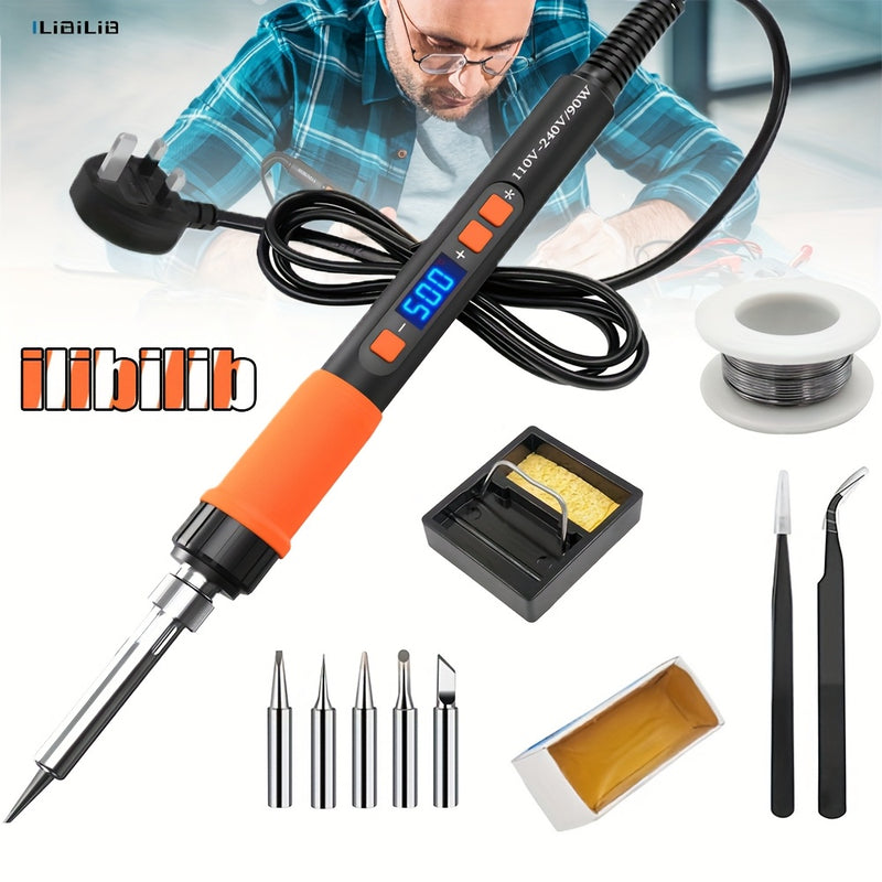 11-in-1 Digital Soldering Iron Kit – 90W Ceramic Heater with LCD Display