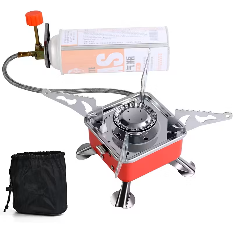 Mini Camping Stove with 4 Butane Gas Canisters