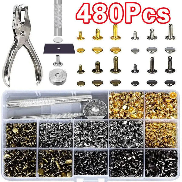 480-Piece Double Cap Rivet Tool Kit
