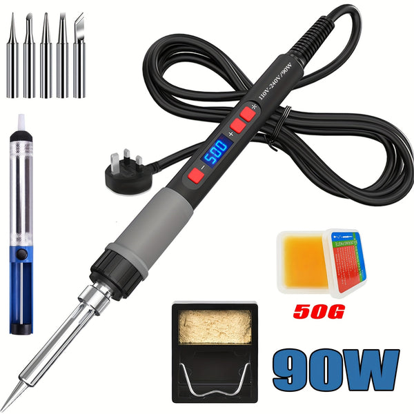 HX5 90W Digital Soldering Iron Kit – Ceramic Heater, LCD Display