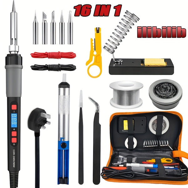 Digital Soldering Iron Kit – 90W Ceramic Heater with LCD Display