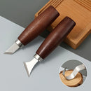 6pc + Storage Pouch Wood Carving Chisel Set – Titanium Steel Blades, High Manganese Steel, Wooden Handles
