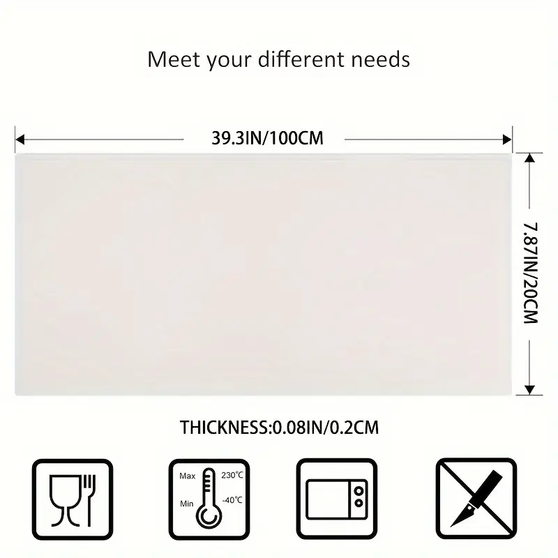 Durable Silicone Rubber Mat Roll – High-Temp Gasket Sheet, 99.8×20 cm (0.1 cm & 0.2 cm Thick)