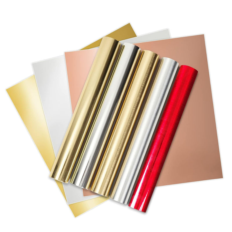 Self Adhesive Vinyl  8 Pack Metallic Permanent Adhesive Vinyl Bundle