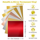 Self Adhesive Vinyl  8 Pack Metallic Permanent Adhesive Vinyl Bundle