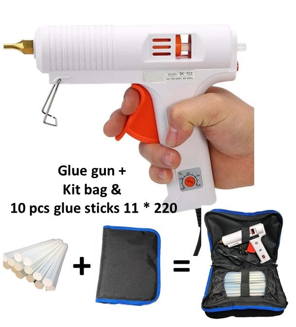 120W KIT Professional Hot Glue Gun With Adjustable Thermostat (With 12 Sticks and Bag)