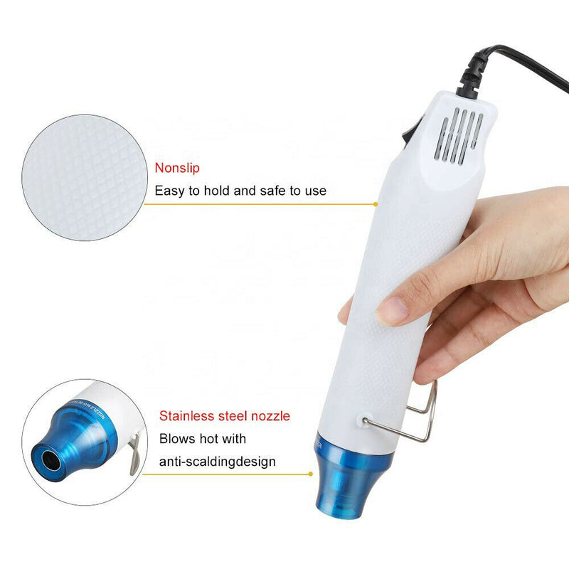 300w Hot Air Gun Portable Mini Heater For Diy Craft Embossing