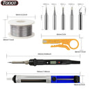 80W Adjustable Temperature Soldering Iron Kit with Digital Multimeter Electronics Welding Tool Set