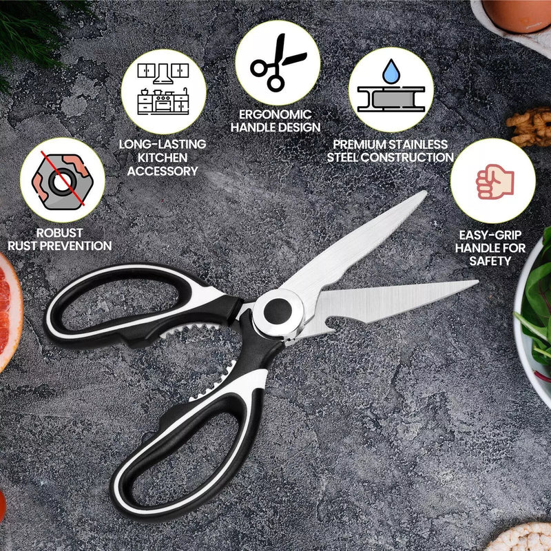 2 x Kitchen Scissors Heavy Duty Stainless Steel Shears Household Multi Purpose