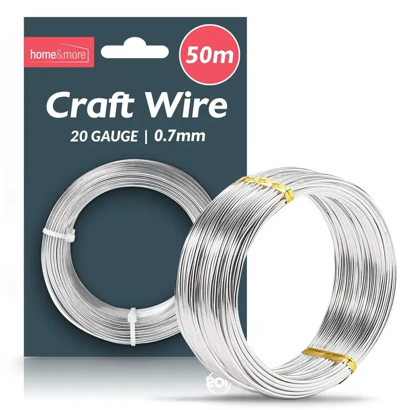 50M Craft Wire – 0.7mm (20 Gauge) Silver Aluminium