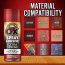 3x Heavy Duty Spray Adhesive 500ml Multi Purpose Glue Carpet Fabric Leather Aerosol