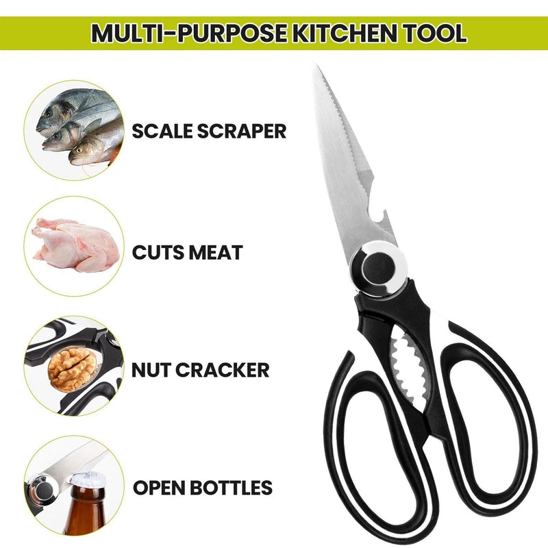 2 x Kitchen Scissors Heavy Duty Stainless Steel Shears Household Multi Purpose