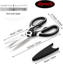 2 x Kitchen Scissors Heavy Duty Stainless Steel Shears Household Multi Purpose