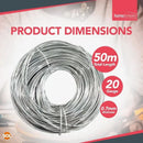 50M Craft Wire – 0.7mm (20 Gauge) Silver Aluminium