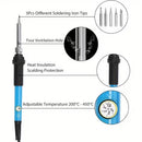 60W Adjustable Soldering Iron Kit Electronics Welding Repair Tool Set UK Plug
